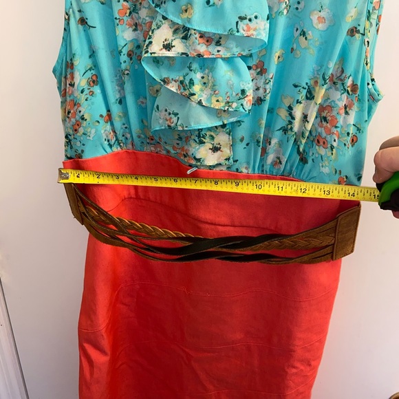 Alyx Blue & Coral Floral Dress Size 14 SOLD - Picture 4 of 13